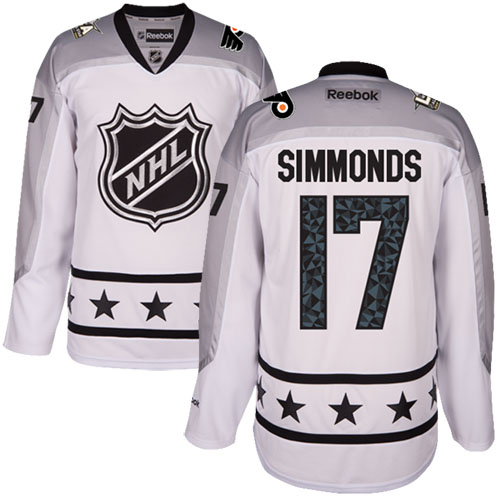 Flyers #17 Wayne Simmonds White All-Star Metropolitan Division Stitched NHL Jersey - Click Image to Close